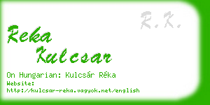 reka kulcsar business card